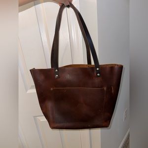 Portland leather tote bag